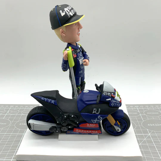 Custom Figurine with Motorbike – Personalized Motorcycle or Scooter Figurine