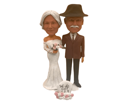 Custom Bobble Head Mini Figurine Old Couple Customized