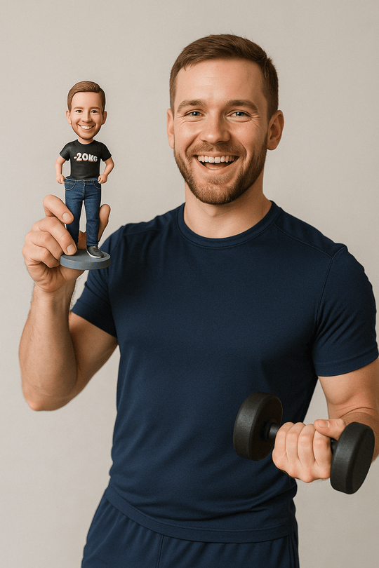 Custom Bobble Head Mini Figurine Weight Loss Journey