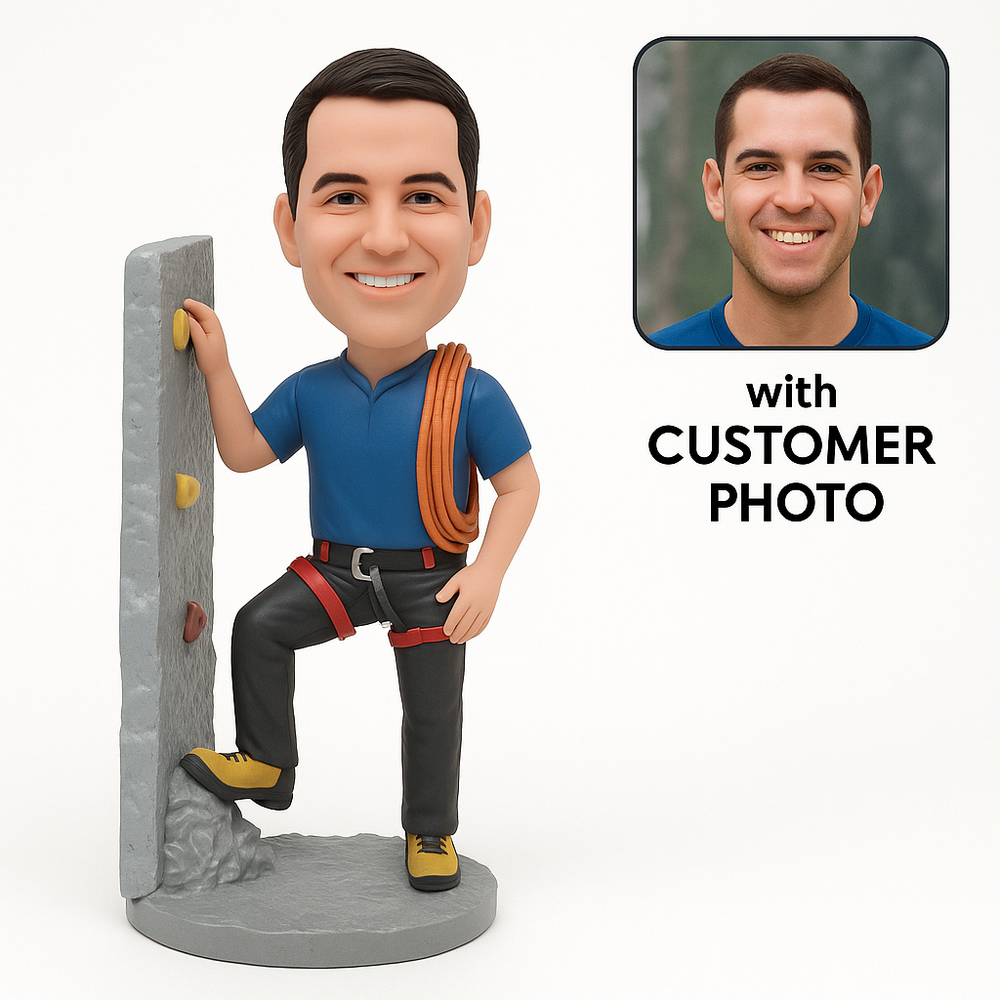 Custom Bobble Head Mini Figurine Rock Climbing Customized