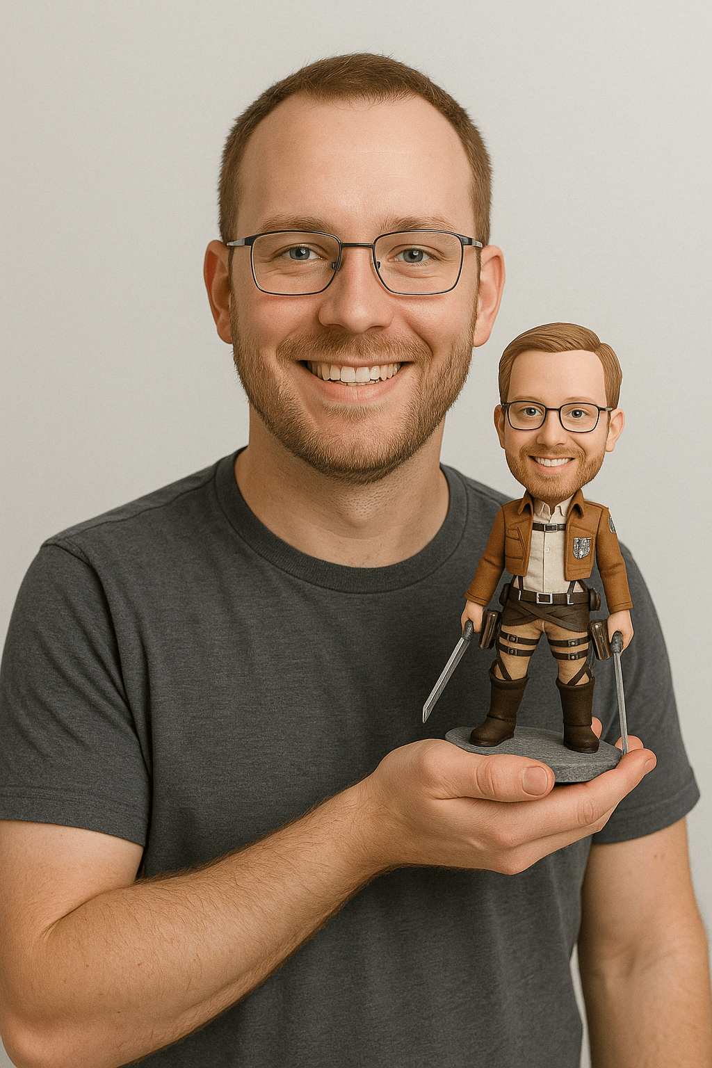 Custom Bobble Head Mini Figurine Attack Of Titan Style Customized