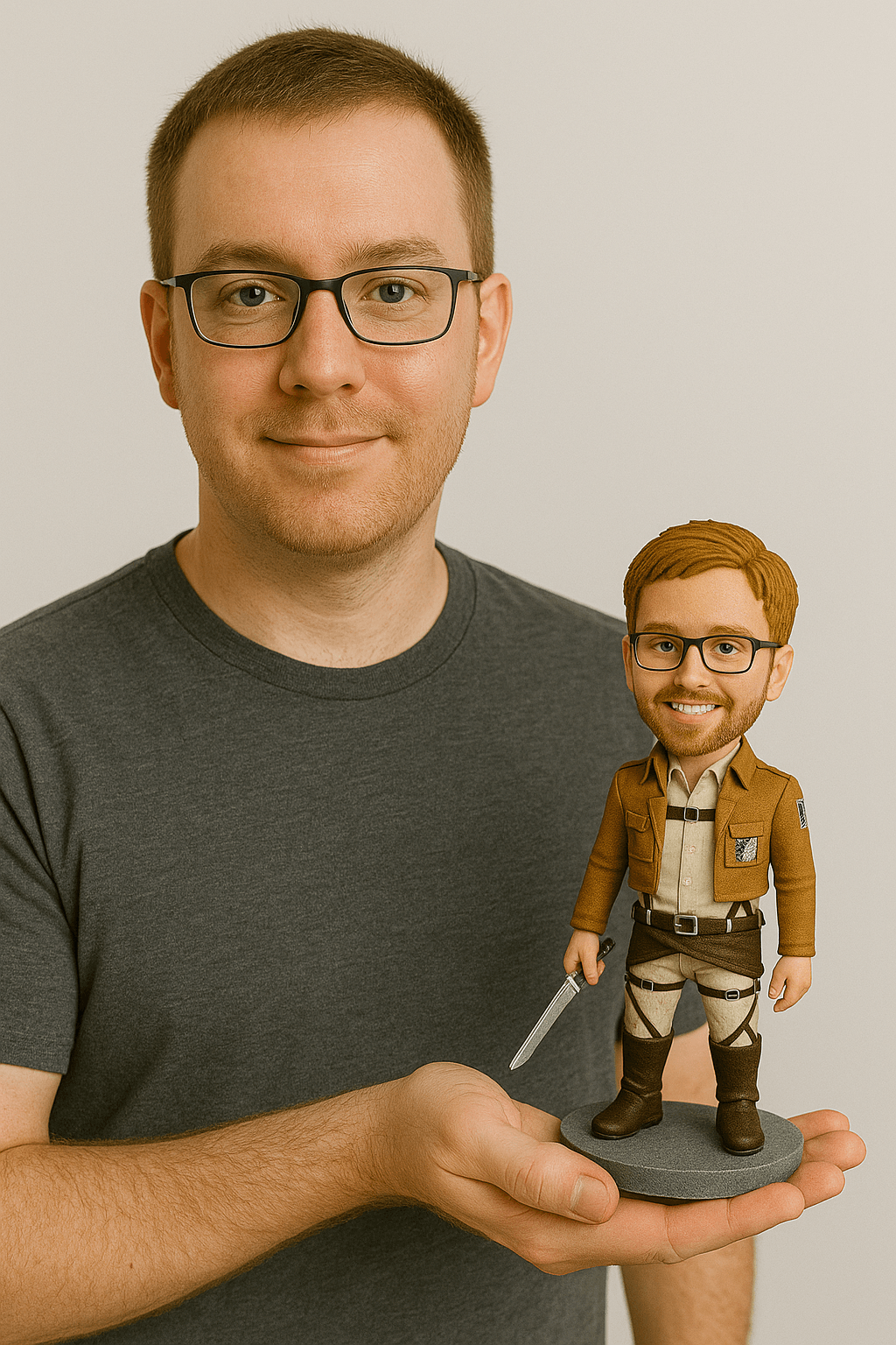 Custom Bobble Head Mini Figurine Attack Of Titan Style Customized