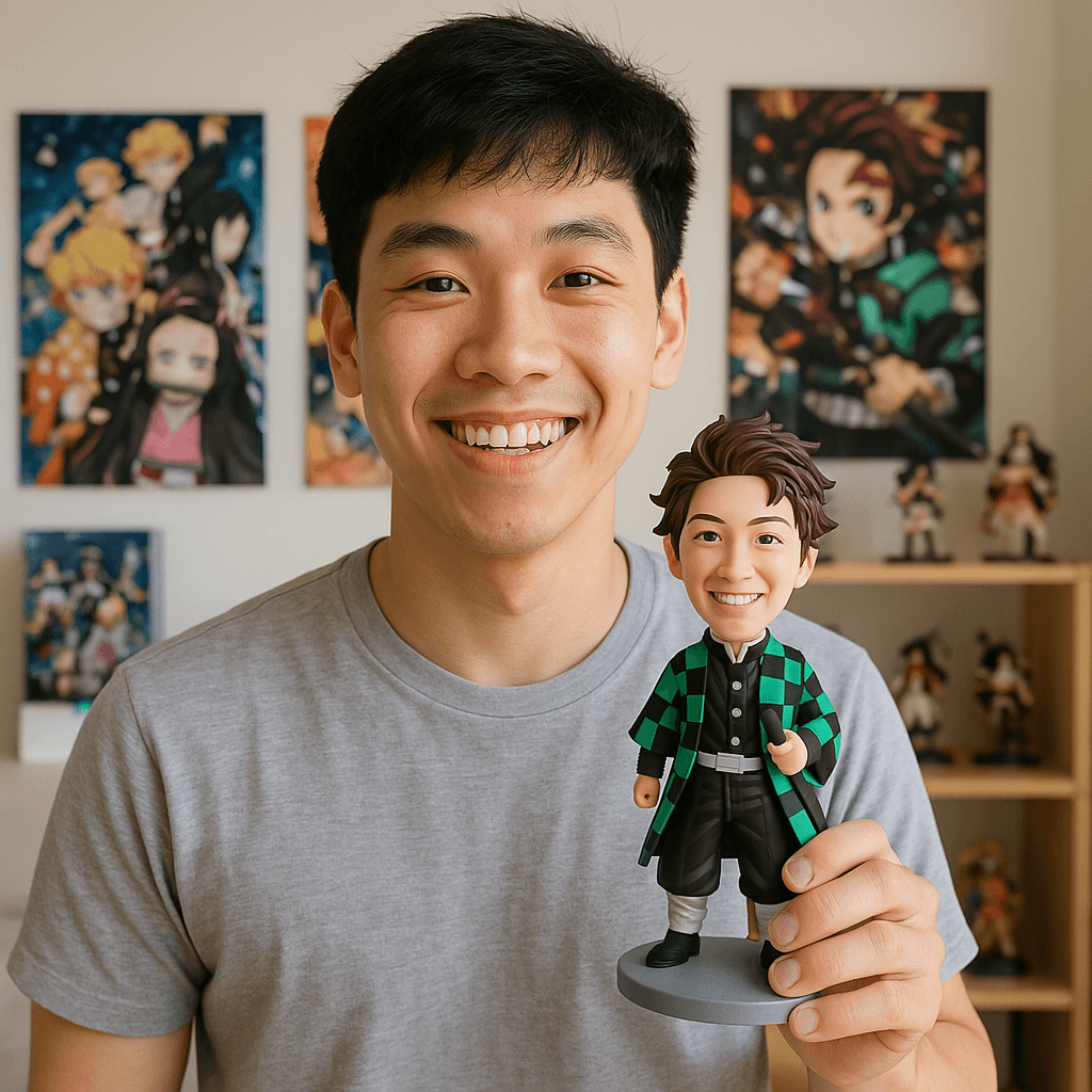 Custom Bobble Head Mini Figurine Demon Slayer Style Customized