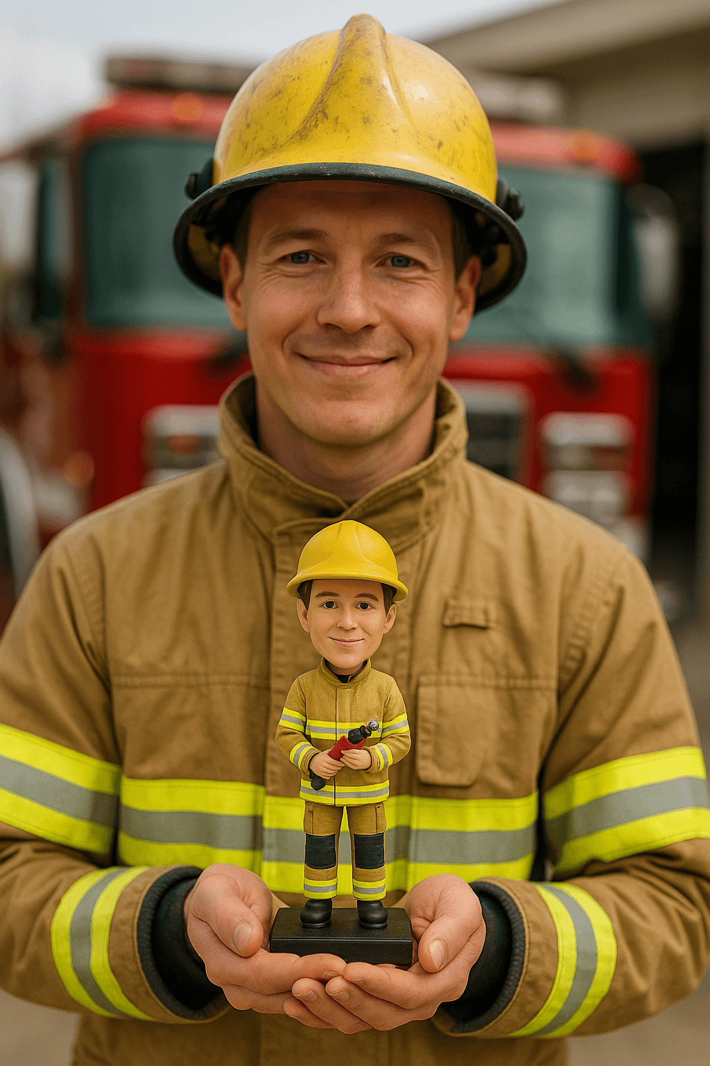 Custom Bobble Head Mini Figurine Fire Fighter Fireman Customized