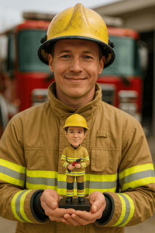 Custom Bobble Head Mini Figurine Fire Fighter Fireman Customized