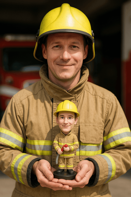 Custom Bobble Head Mini Figurine Fire Fighter Fireman Customized