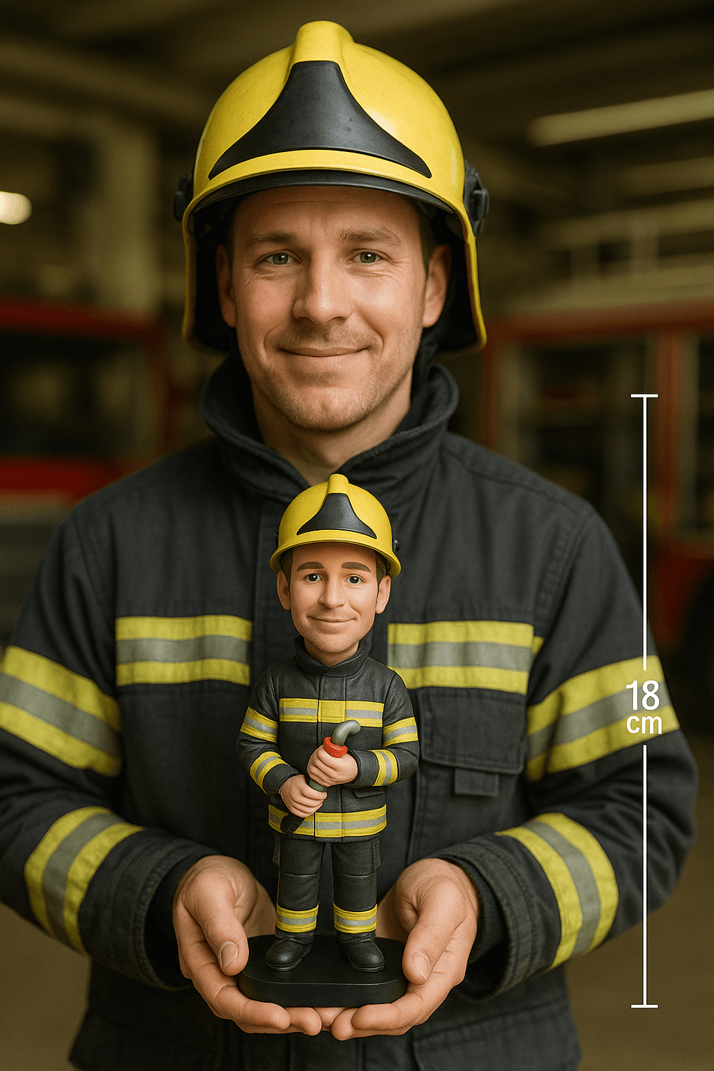 Custom Bobble Head Mini Figurine Fire Fighter Fireman Customized