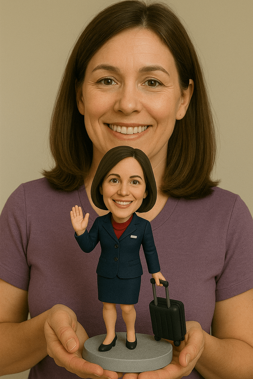 Custom Bobble Head Mini Figurine Flight Attendance Cabin Crew Gift Customized