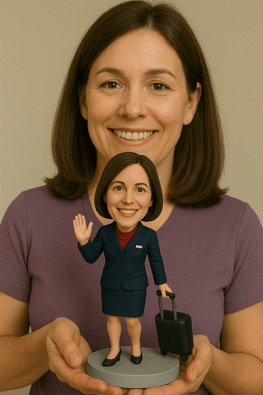 Custom Bobble Head Mini Figurine Flight Attendance Cabin Crew Gift Customized