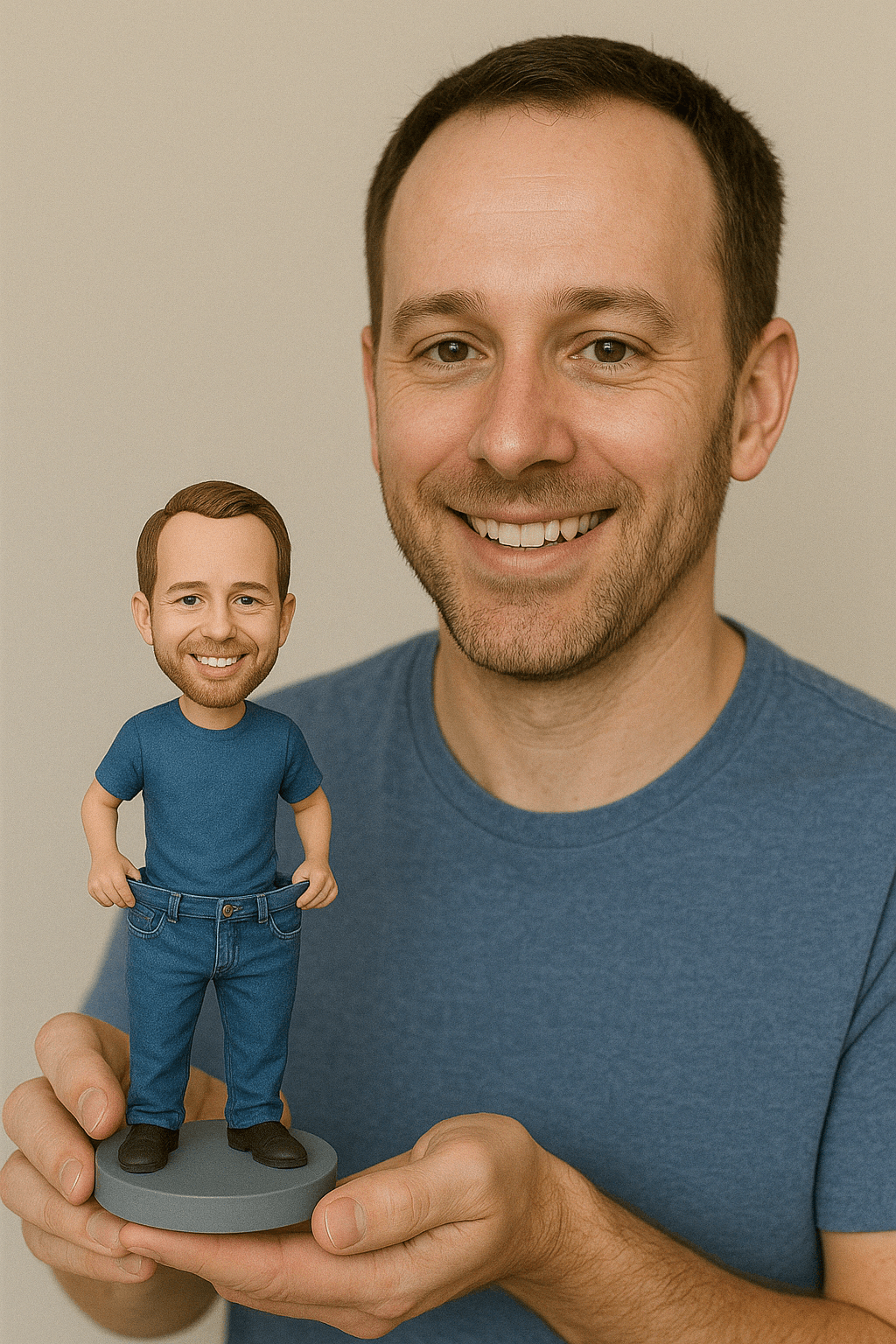 Custom Bobble Head Mini Figurine Weight Loss Journey