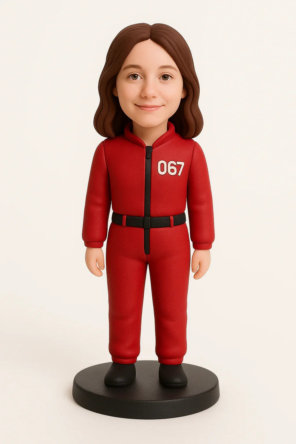 Custom Squid Game Female Bobblehead - Handmade Polymer Clay Figurine Based on Your Photo