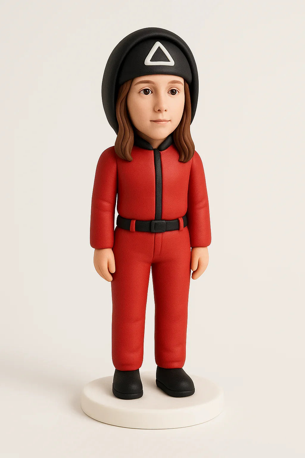 Custom Squid Game Female Bobblehead - Handmade Polymer Clay Figurine Based on Your Photo