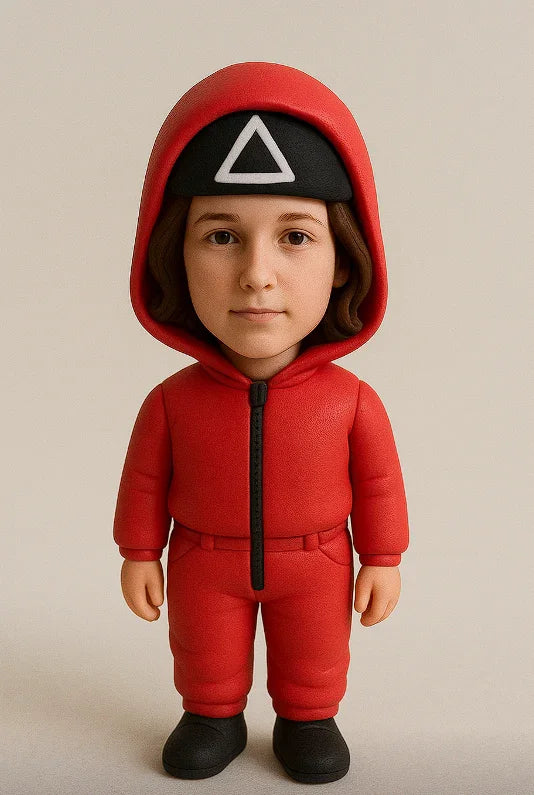 Custom Squid Game Female Bobblehead - Handmade Polymer Clay Figurine Based on Your Photo