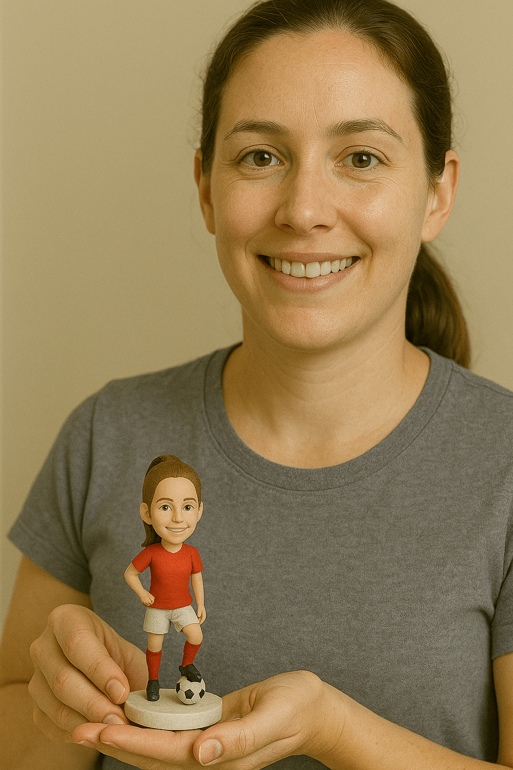 Custom Bobble Head Mini Figurine Soccer Player Customized