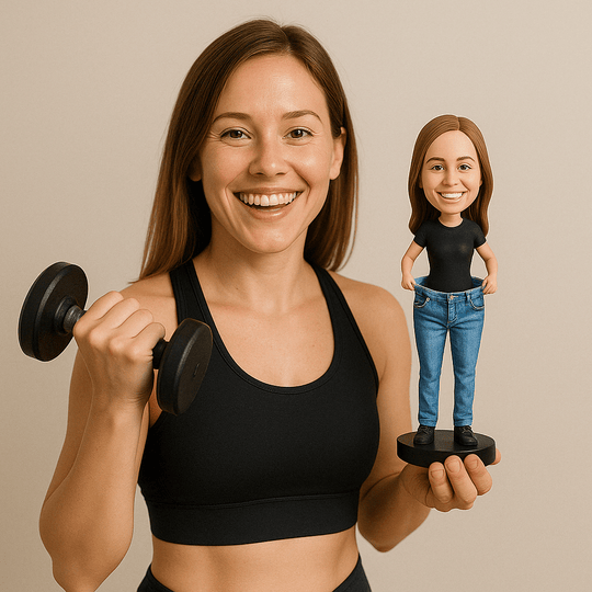 Custom Bobble Head Mini Figurine Weight Loss Journey