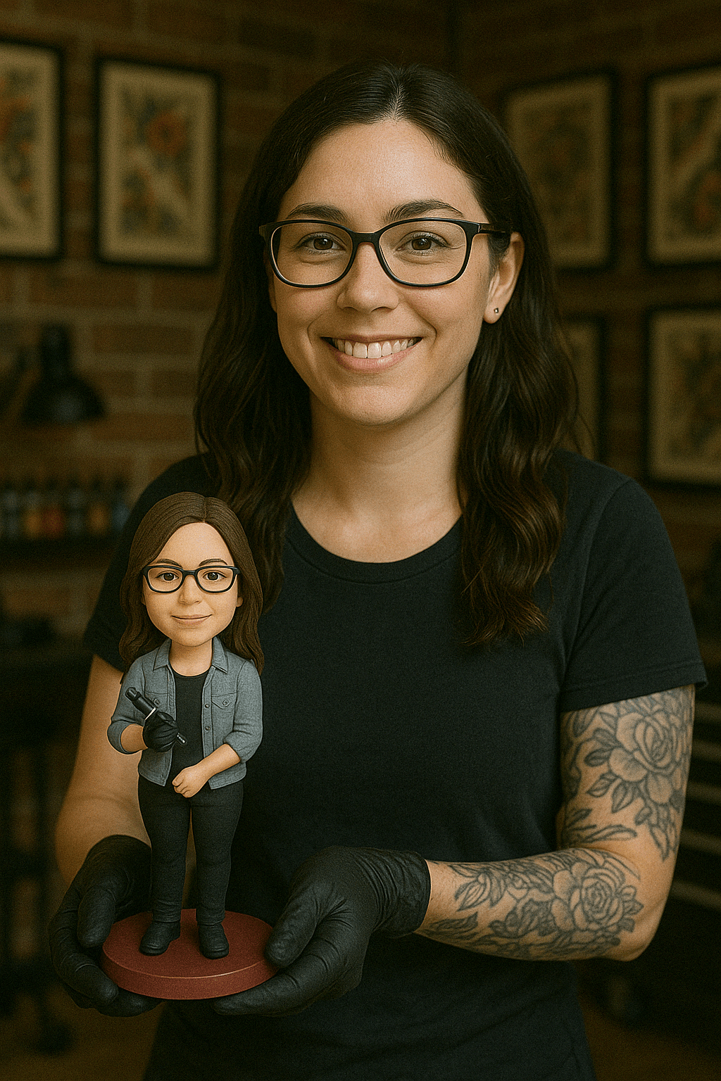 Custom Bobble Head Mini Figurine Tattoo Artist Customized