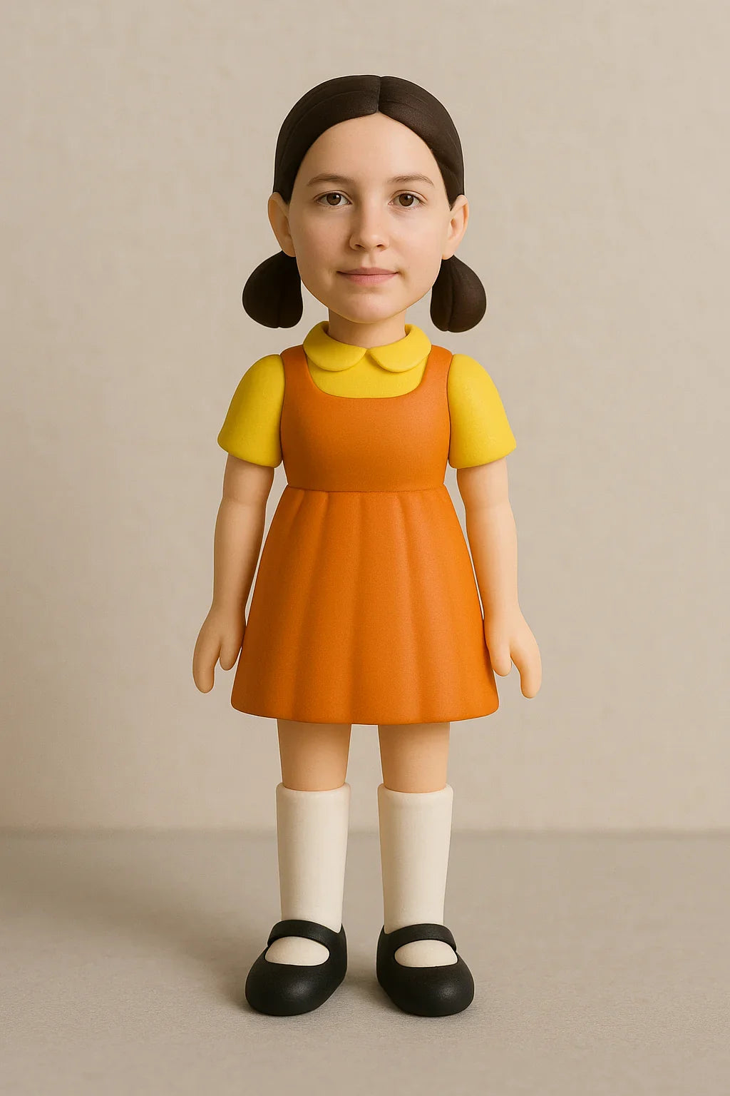 Custom Squid Game Female Bobblehead - Handmade Polymer Clay Figurine Based on Your Photo