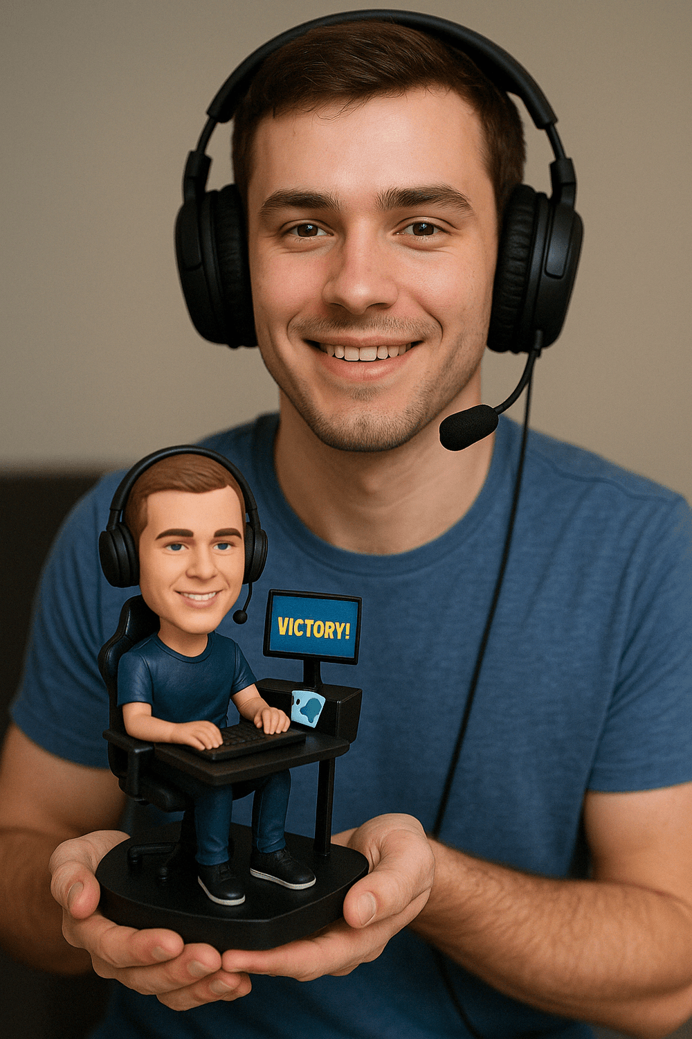 Custom Bobble Head Mini Figurine ESports Gamer Customized