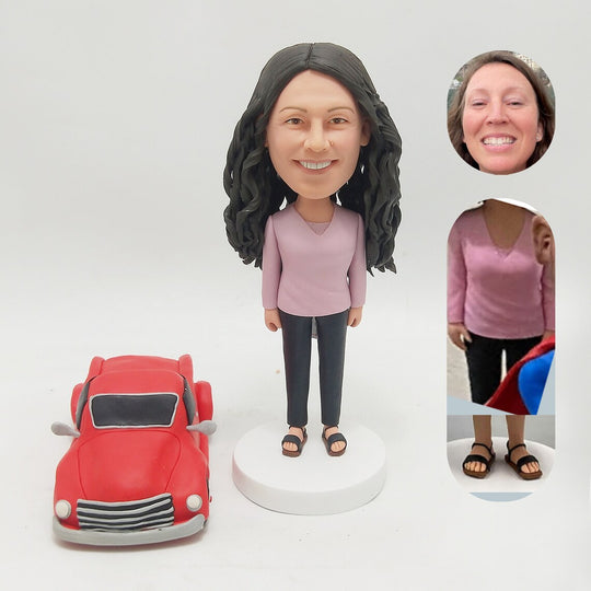 Custom Bobblehead with Car – Personalized Gift for Car Lovers f1