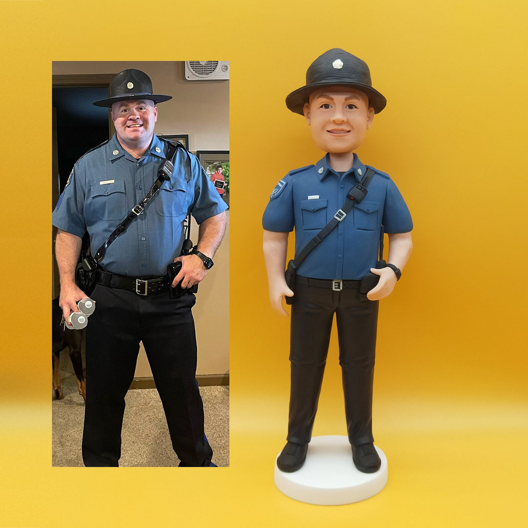 Custom Policeman Bobblehead - Personalized Police Officer Figurine