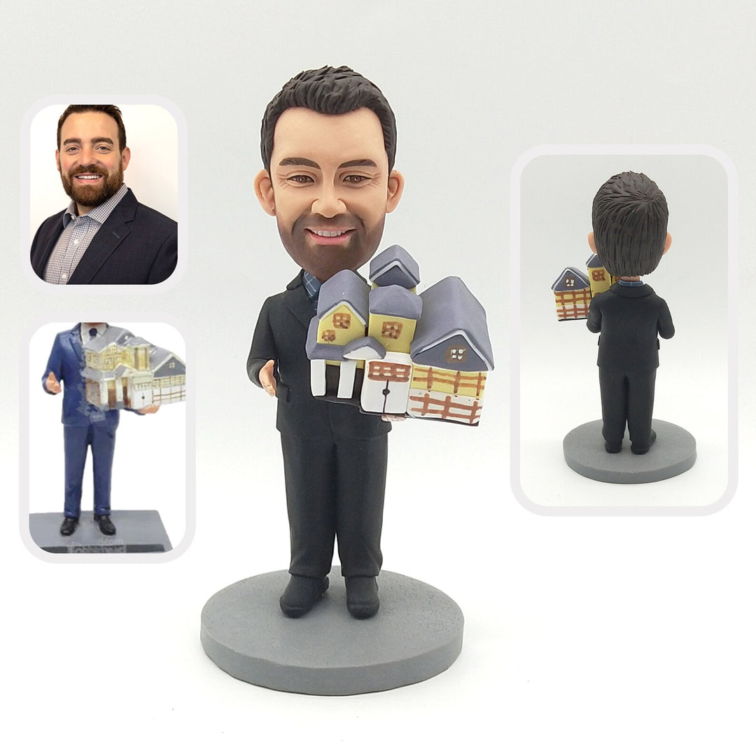 Custom Bobblehead Gift for Home Buyer – Realtor Closing Gift Figurine