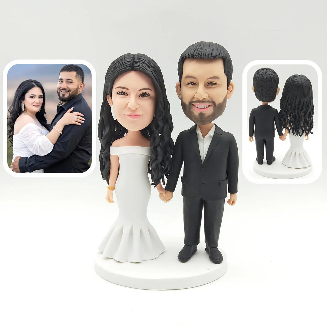 Custom Bobble Head Mini Figurine Wedding Couple Customized wedding cake topper