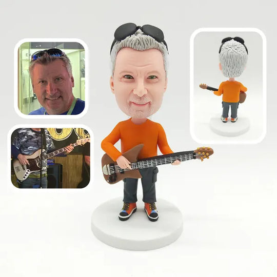 Custom Bobble Head Mini Figurine Guitarist Customized