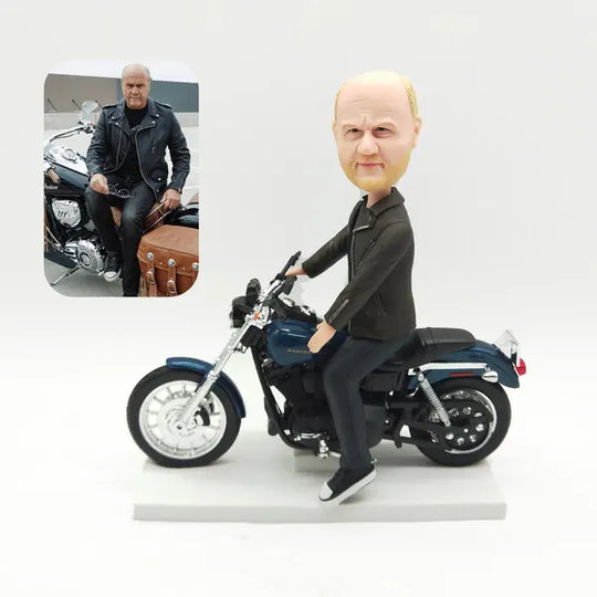 Custom Figurine with Motorbike – Personalized Motorcycle or Scooter Figurine