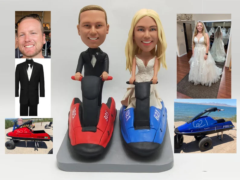 Custom Figurine with Motorbike – Personalized Motorcycle or Scooter Figurine