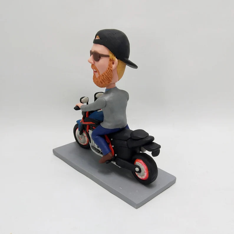Custom Figurine with Motorbike – Personalized Motorcycle or Scooter Figurine