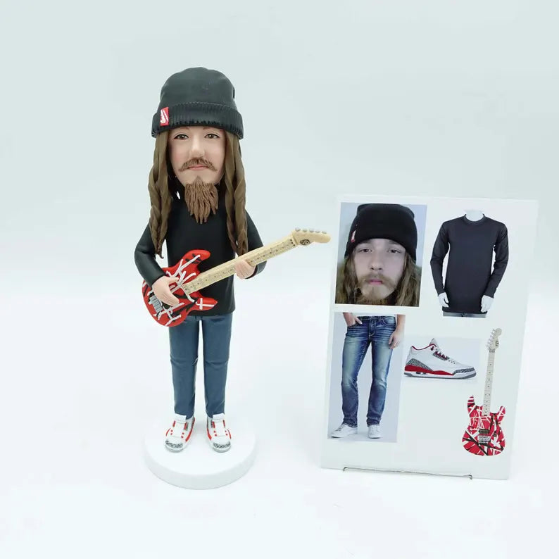 Custom Bobble Head Mini Figurine Guitarist Customized