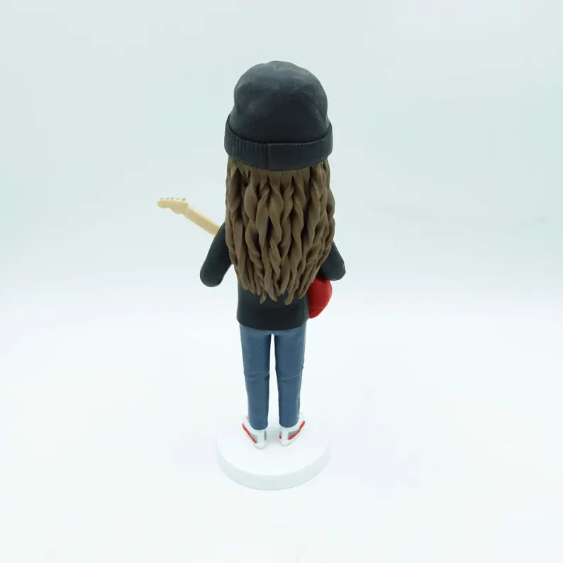 Custom Bobble Head Mini Figurine Guitarist Customized