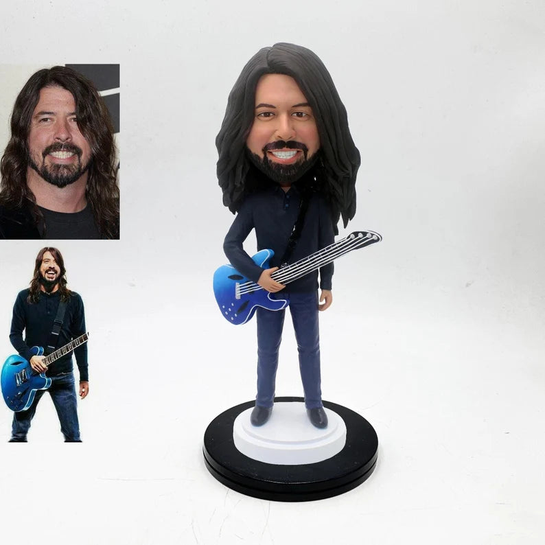 Custom Bobble Head Mini Figurine Guitarist Customized