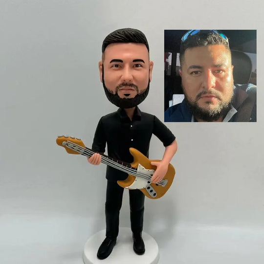 Custom Bobble Head Mini Figurine Guitarist Customized