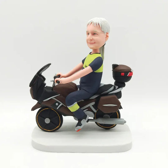 Custom Figurine with Motorbike – Personalized Motorcycle or Scooter Figurine