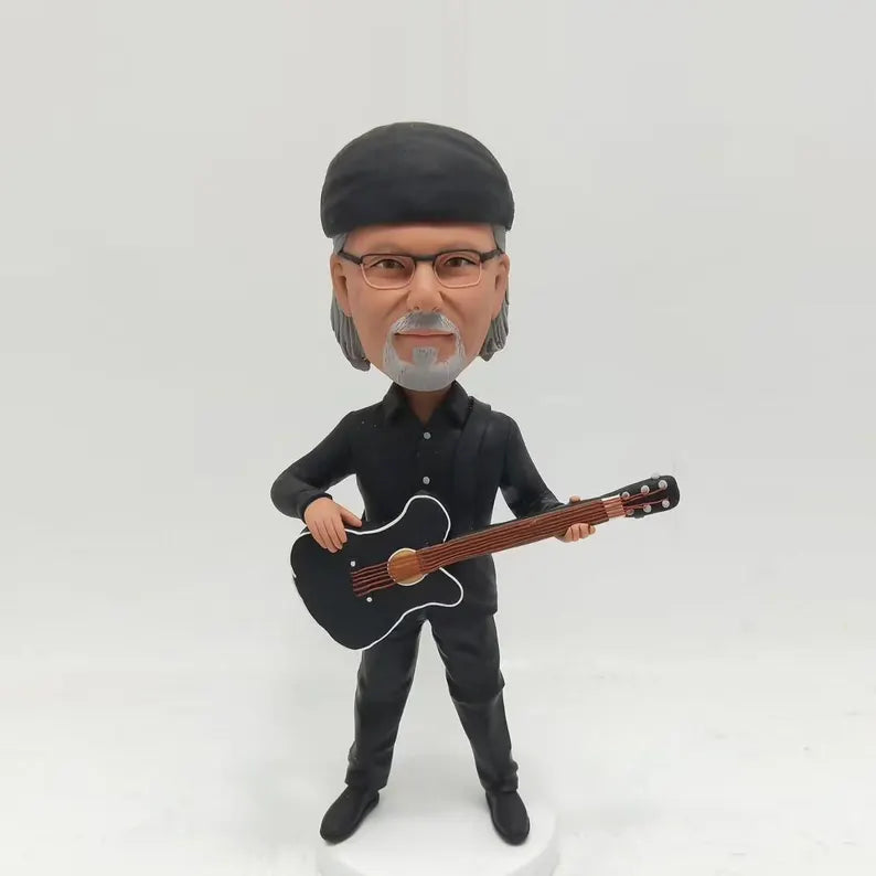Custom Bobble Head Mini Figurine Guitarist Customized
