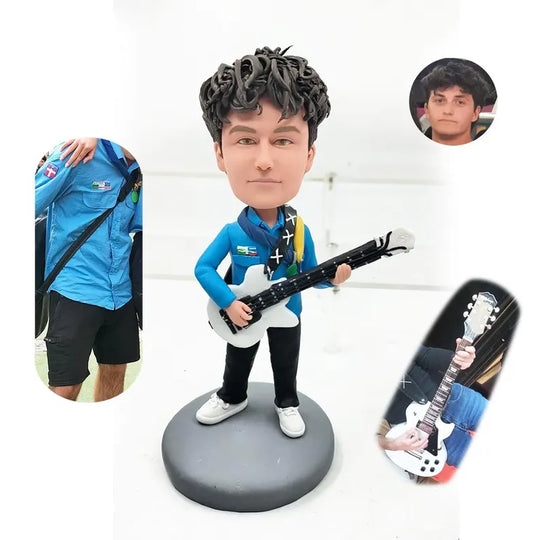 Custom Bobble Head Mini Figurine Guitarist Customized