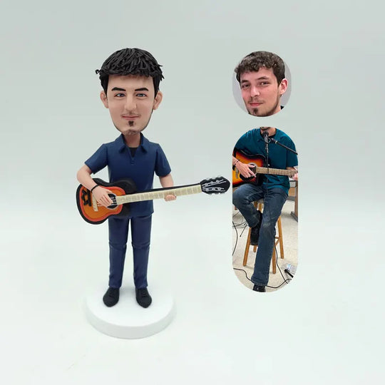 Custom Bobble Head Mini Figurine Guitarist Customized