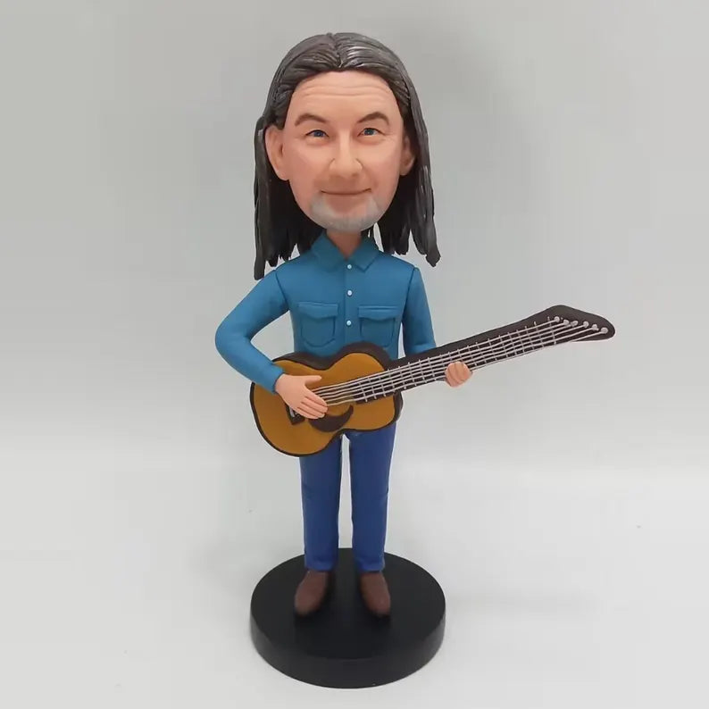 Custom Bobble Head Mini Figurine Guitarist Customized