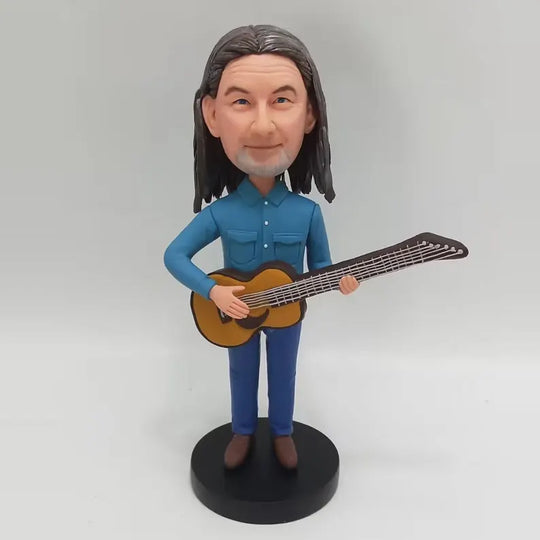 Custom Bobble Head Mini Figurine Guitarist Customized