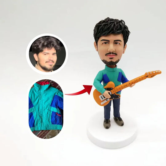 Custom Bobble Head Mini Figurine Guitarist Customized
