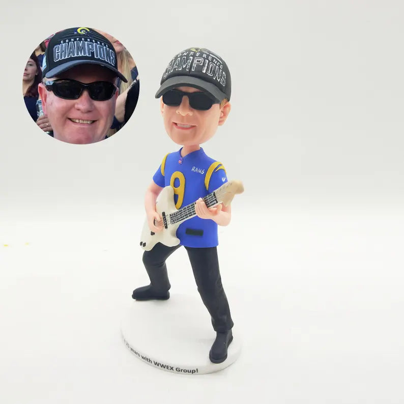 Custom Bobble Head Mini Figurine Guitarist Customized