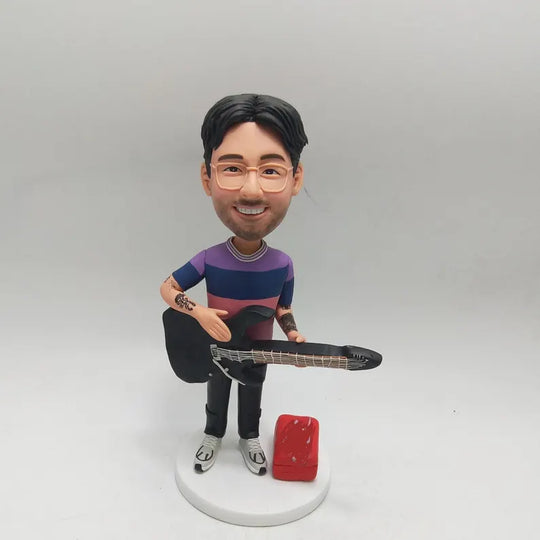 Custom Bobble Head Mini Figurine Guitarist Customized