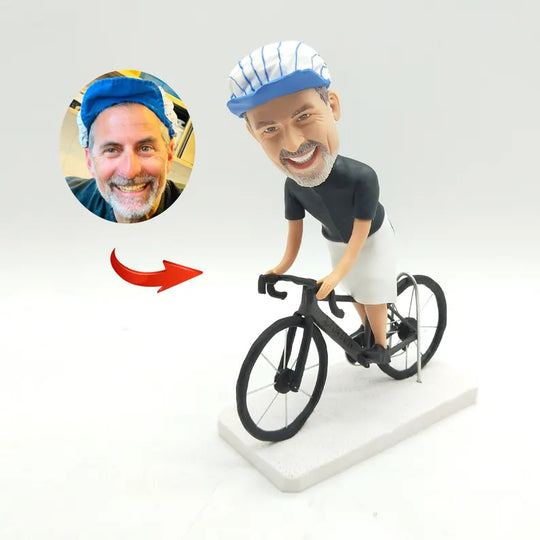 Custom Figurine with Bicycle – Personalized Cyclist Gift