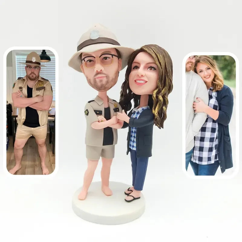 Custom Anniversary Couple Bobblehead – "1st Anniversary Edition"