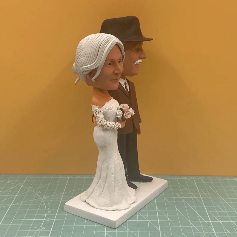 Custom Bobble Head Mini Figurine Old Couple Customized
