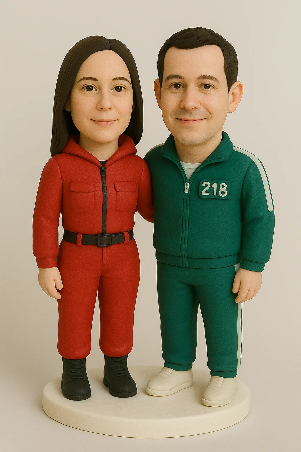 Custom Squid Game Female Bobblehead - Handmade Polymer Clay Figurine Based on Your Photo