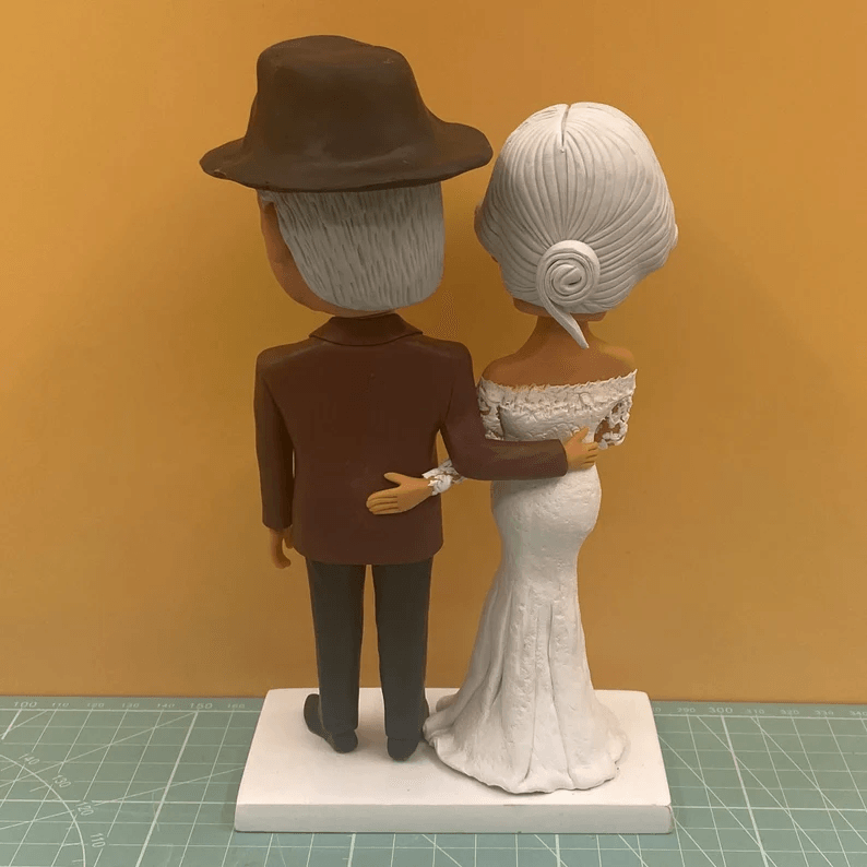 Custom Bobble Head Mini Figurine Old Couple Customized