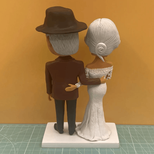 Custom Bobble Head Mini Figurine Old Couple Customized