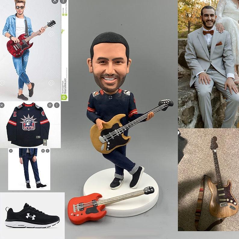 Guitarist Bobble Head | Guitarist Mini Figurine | Coupleofthings